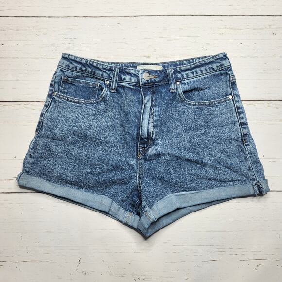 Tgla Francesca's Acid Wash Denim Jean Shorts Fixed Roll Hem Y2K 90s Size 30 - Picture 1 of 8